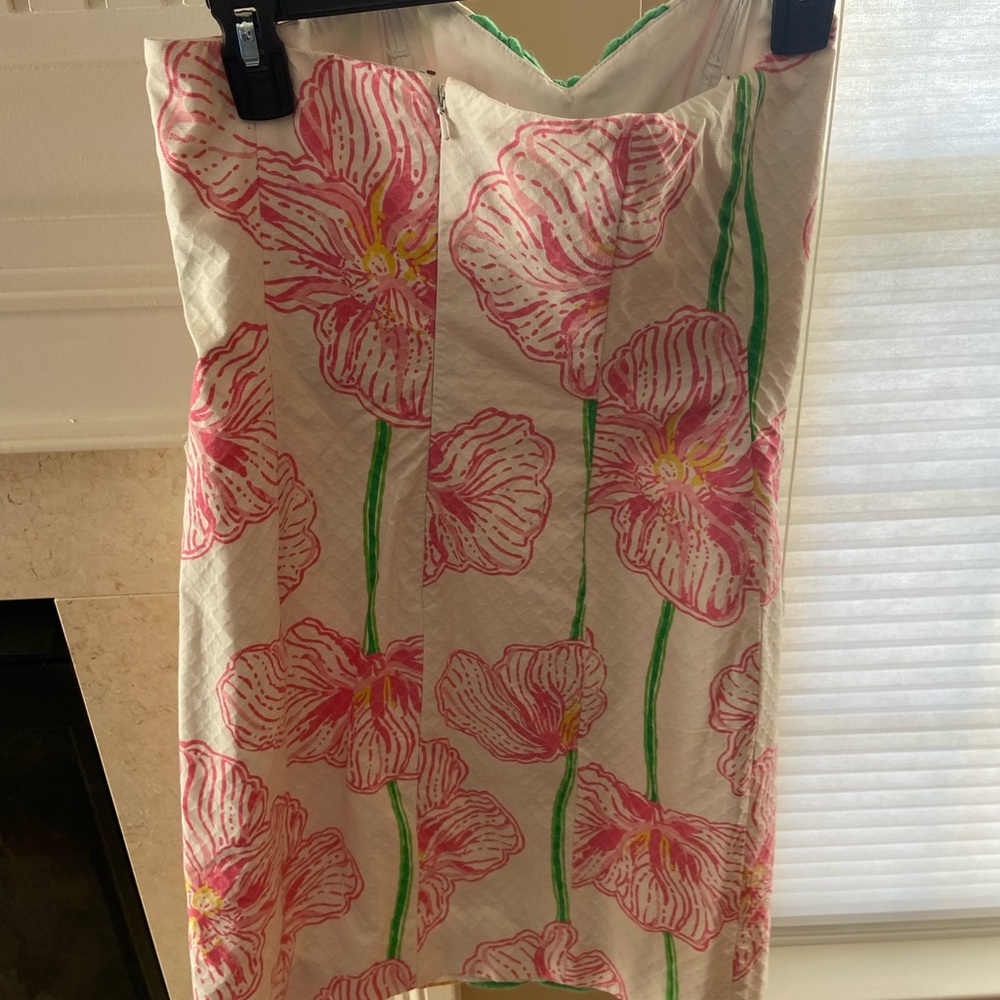 Lilly Pulitzer Pink & Green strapless dress - Picture 2 of 4